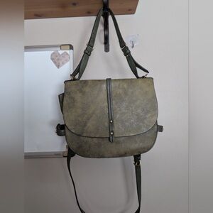 Steve Madden Crossbody Saddle Bag ~ Olive Green Boho Festival Western Y2K EPC